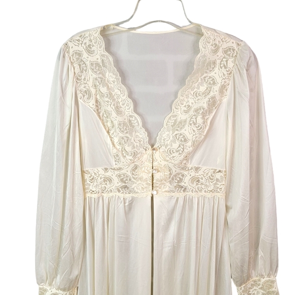 Shadow Line True Vintage Made in USA Sheer Lace Bridal Vibes Night Gown S - Picture 4 of 15